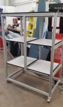 An image of custom made shelves we created